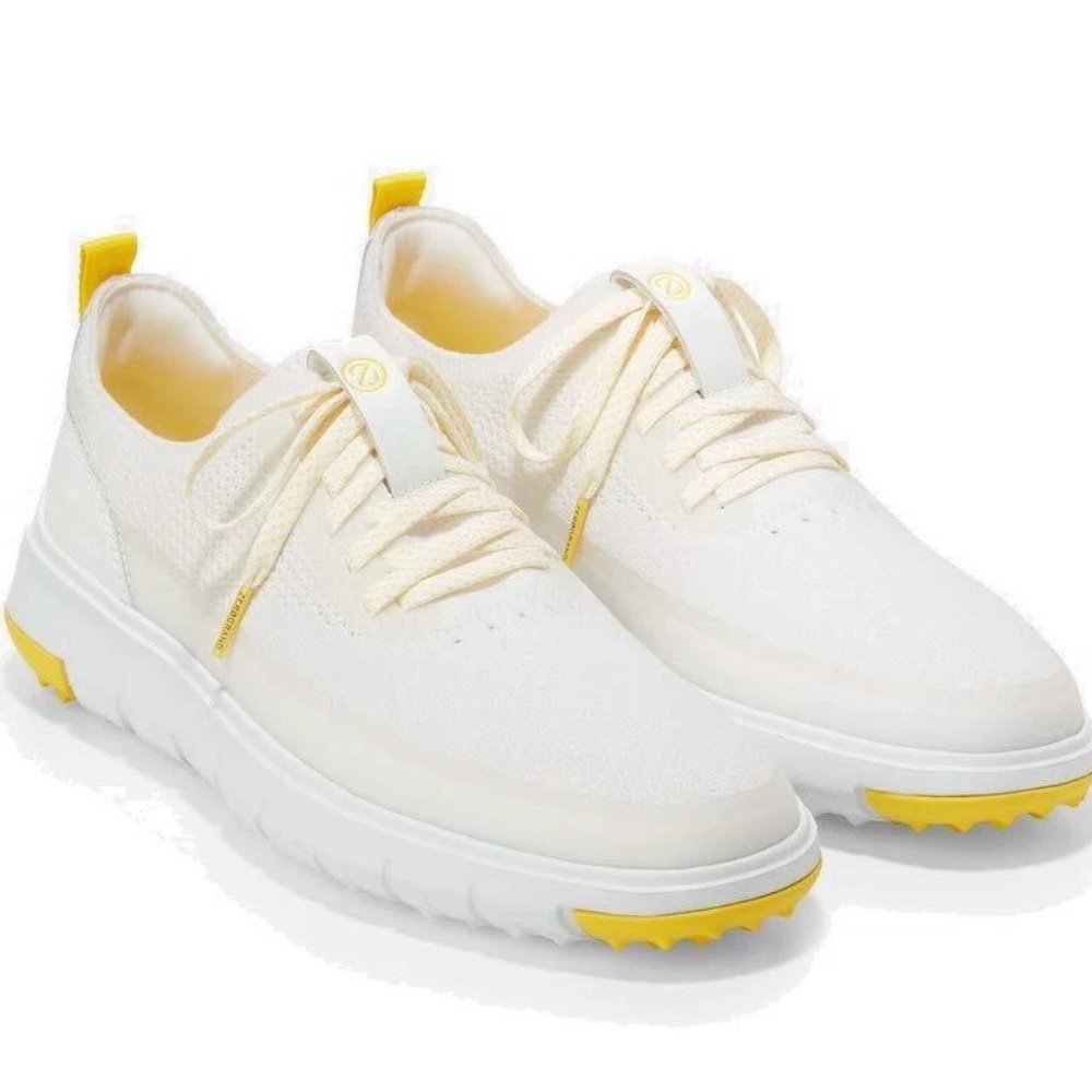 Cole Haan Generation Zerogrand Golf White Yellow Water Resistant 10.5